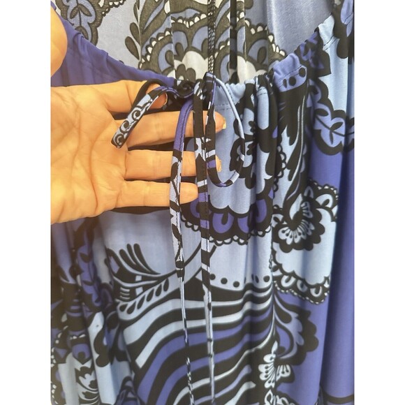 Olivia Matthews Dress Womens 16 Career Office Midi Shift Sheath Shades Of‎ Blue - Picture 3 of 14